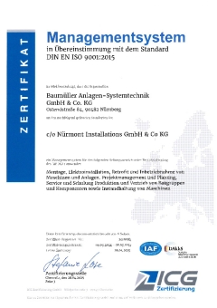 Zertifikat ISO 9001:2015
